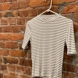 Madewell mock neck short-sleeve stripe top